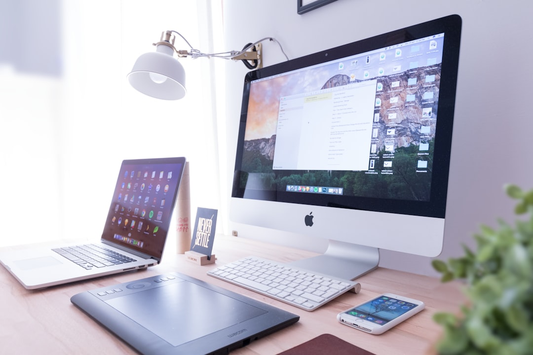 iMac and iPhone workspace